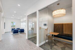 RISE Citrus Ridge elevated design townhomes in Davenport, Florida: Clubhouse Lobby with Soundproof Room